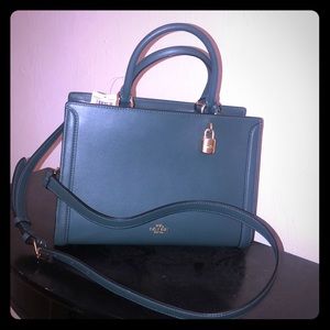 Leather Coach Zoe Carryall bag